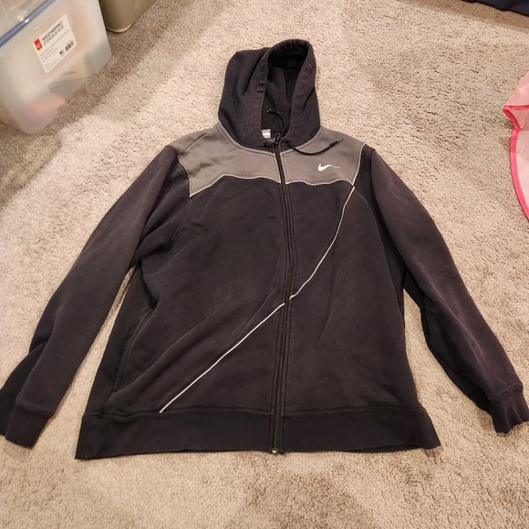 Nike Embroidered Logo Black Full Zip-Up Jacket with Hood size XXL - Picture 1 of 6